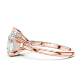 Gold Ring DDLR-175, Pear center stone, Rose Gold, view 3