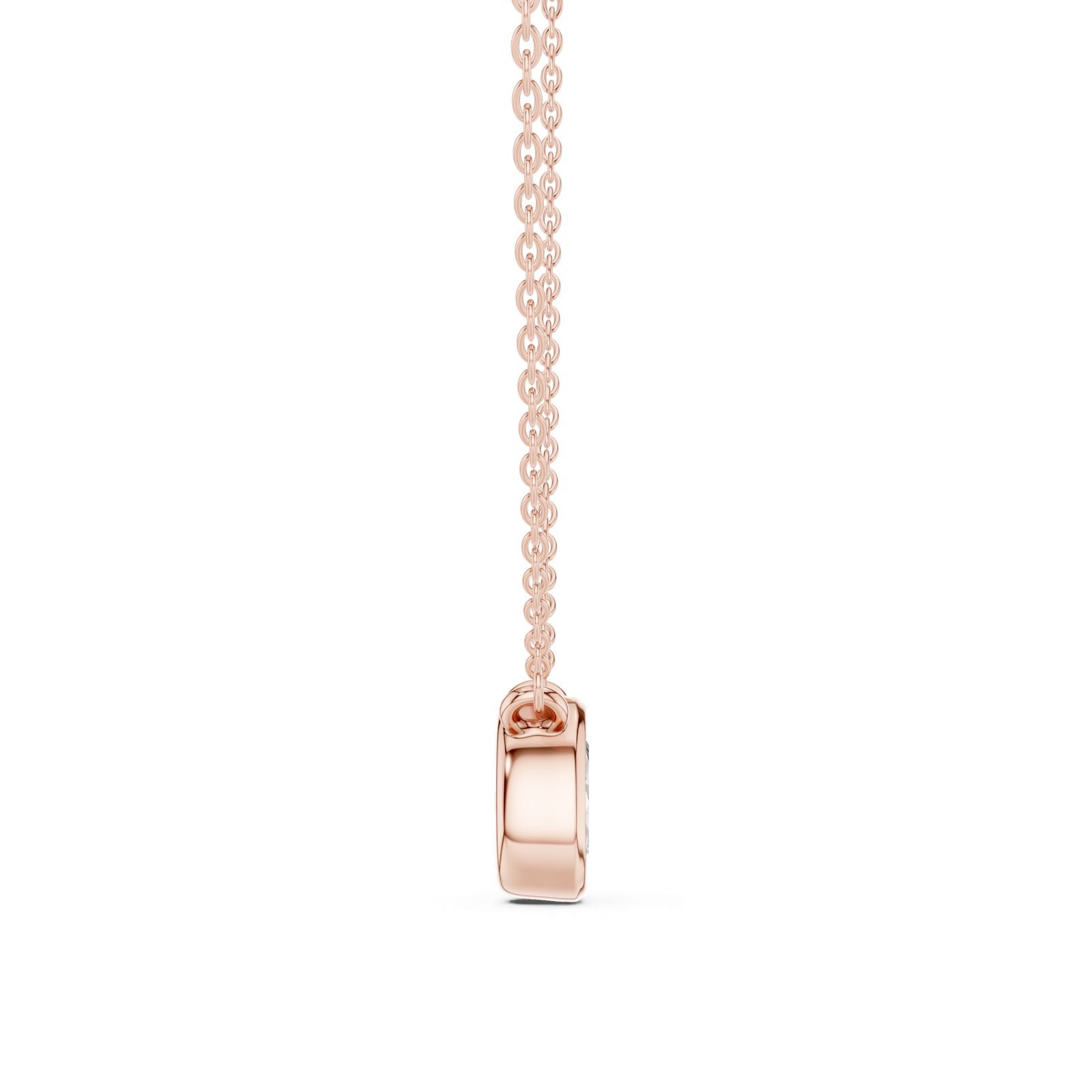 Gold Jewelry DDPS-001, Oval center stone, Rose Gold, view 3