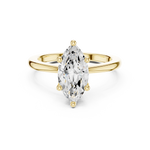 Gold Ring DDLR-032, Marquise center stone, Yellow Gold, view 4