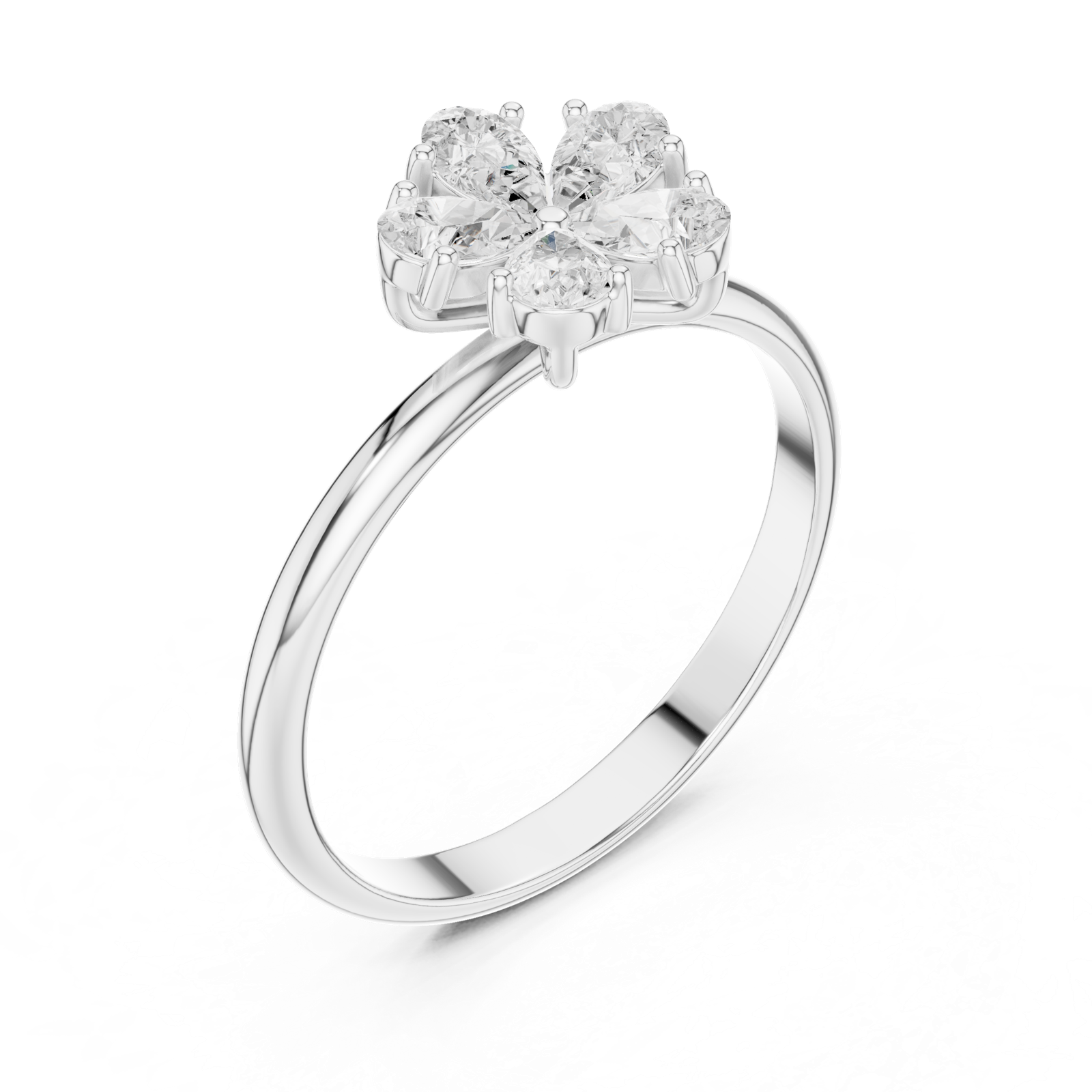 Gold Ring HLR-92, White Gold, view 2