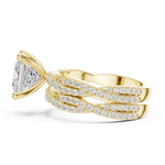 Gold Ring DDLR-300, Princess center stone, Yellow Gold, view 3