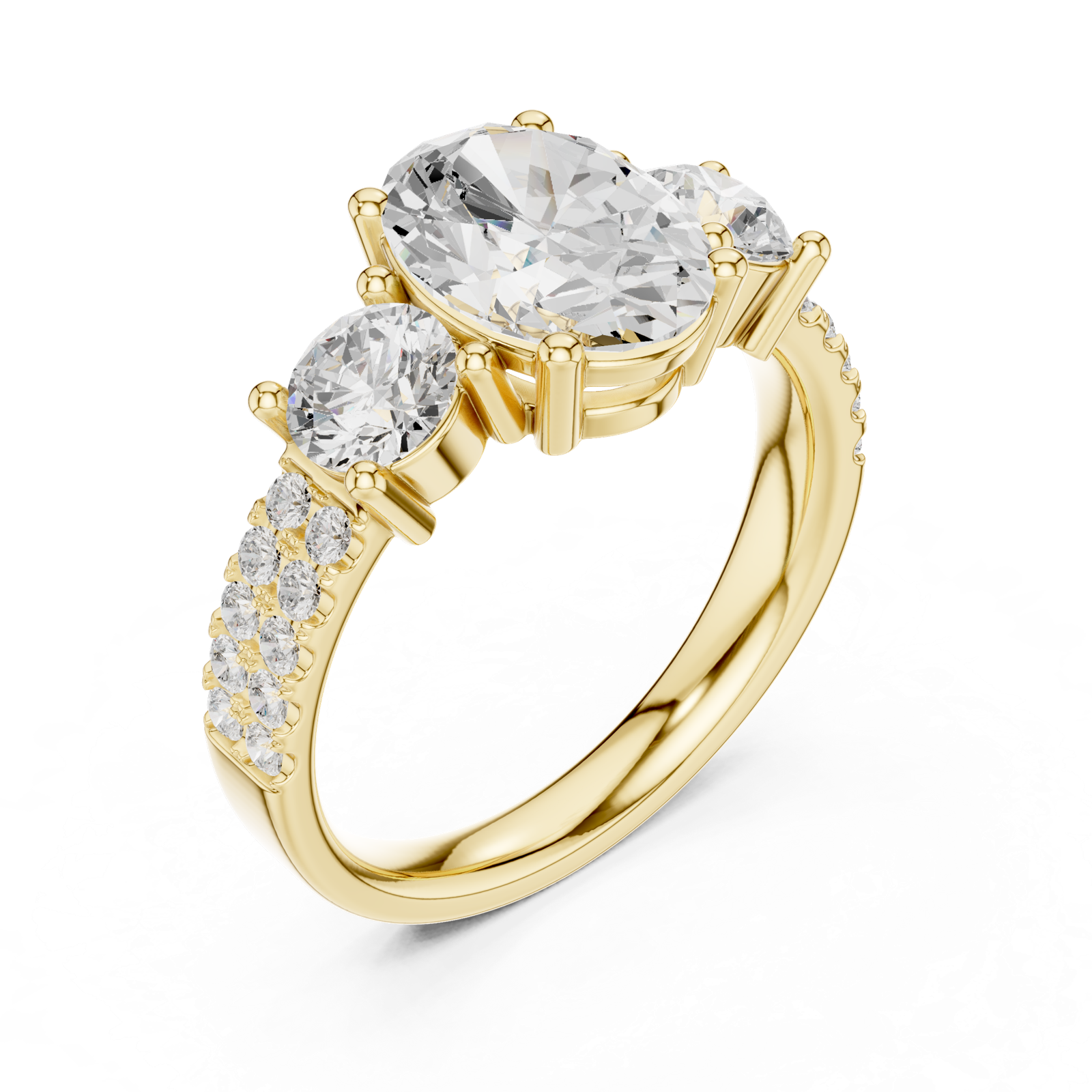 Gold Ring DDLR-718, Yellow Gold, view 2