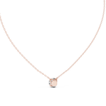 14K Solid Gold Lab Diamond Solitaire Pendant Necklace, Rose Gold, view 4