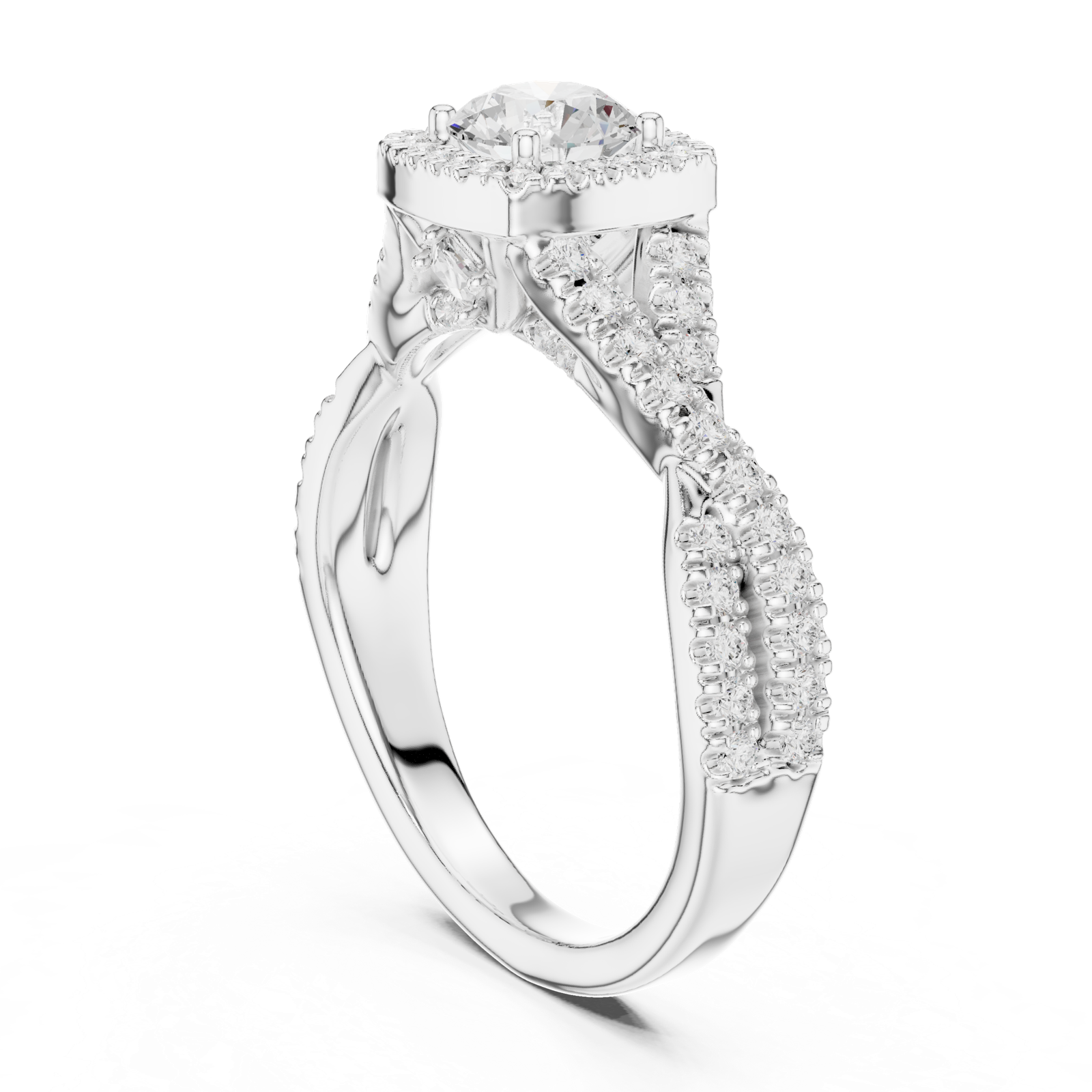 Gold Ring LR-0247, White Gold, view 1