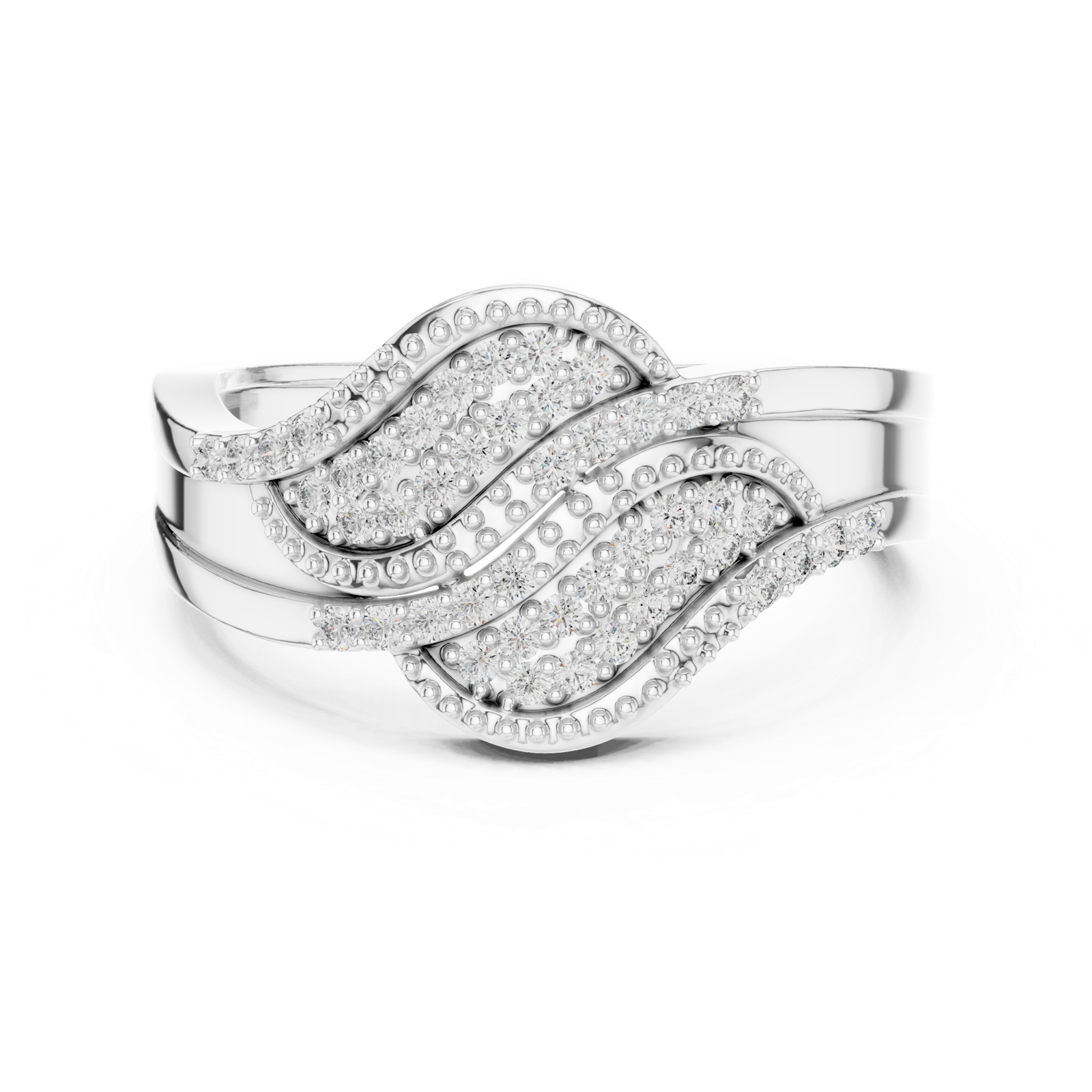 Gold Ring DR-6287, White Gold, view 4