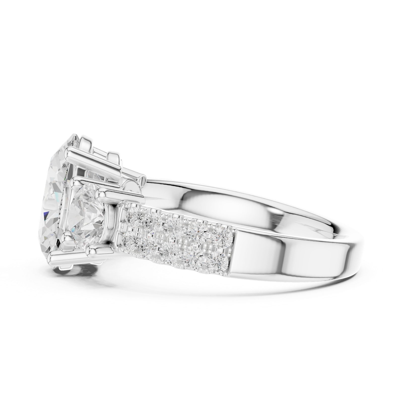 Gold Ring DDLR-718, White Gold, view 3