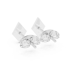 Gold Earrings 9-10080E, White Gold, view 3