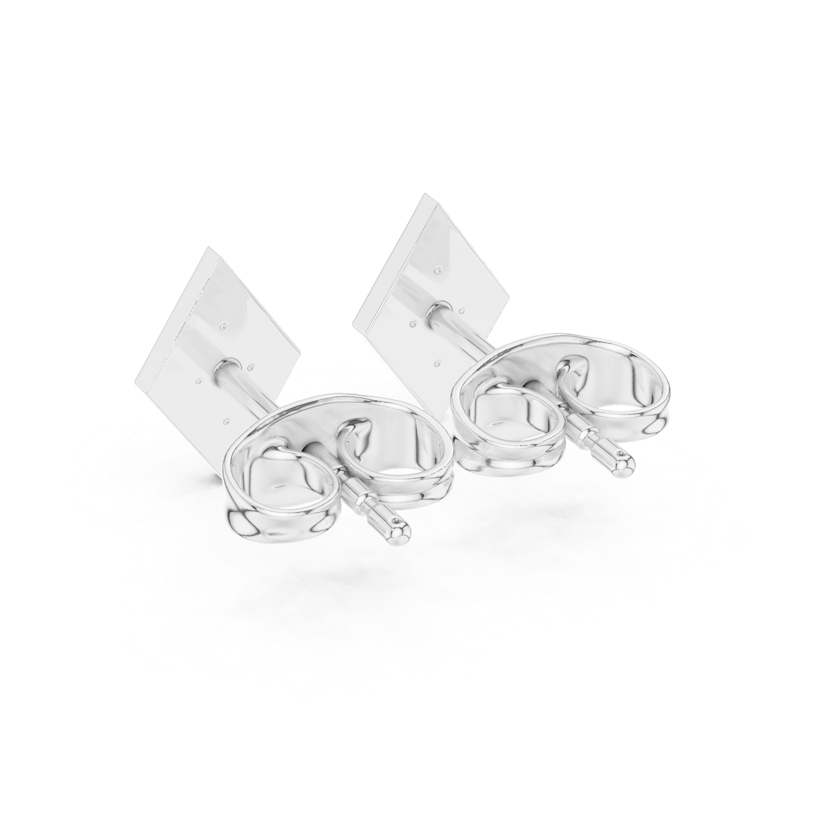 Gold Earrings 9-10080E, White Gold, view 3