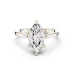 Gold Ring DDLR-163, Marquise center stone, White Gold