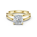 Gold Jewelry L36-9, Cushion center stone, Yellow Gold