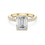 Gold Ring, Emerald center stone, Yellow Gold, view 4