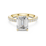 Gold Ring, Emerald center stone, Yellow Gold, view 4