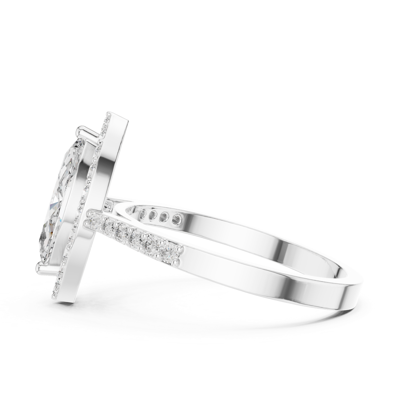 Gold Ring ALR-100, White Gold, view 3
