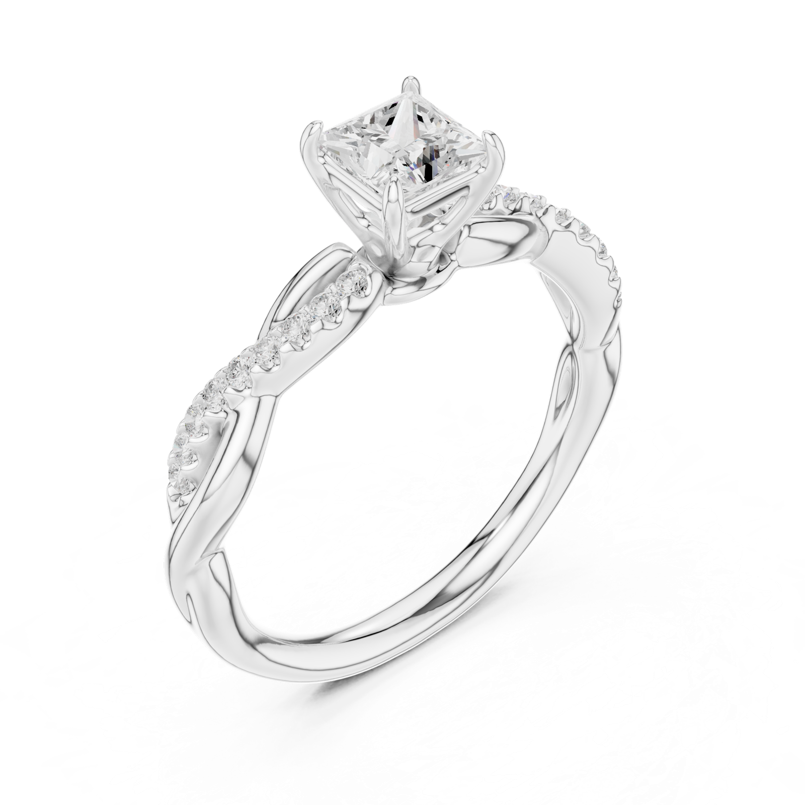 Gold Ring DDLR-590, White Gold, view 2