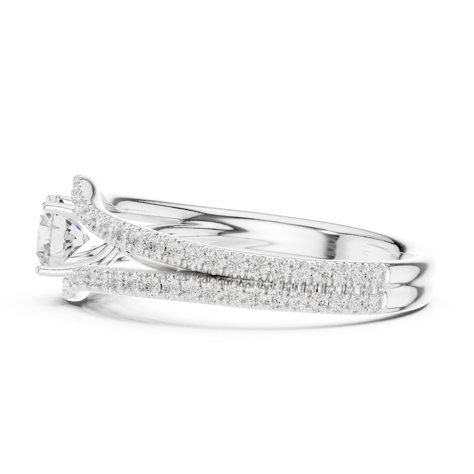 Gold Ring LR-0345, White Gold, view 3