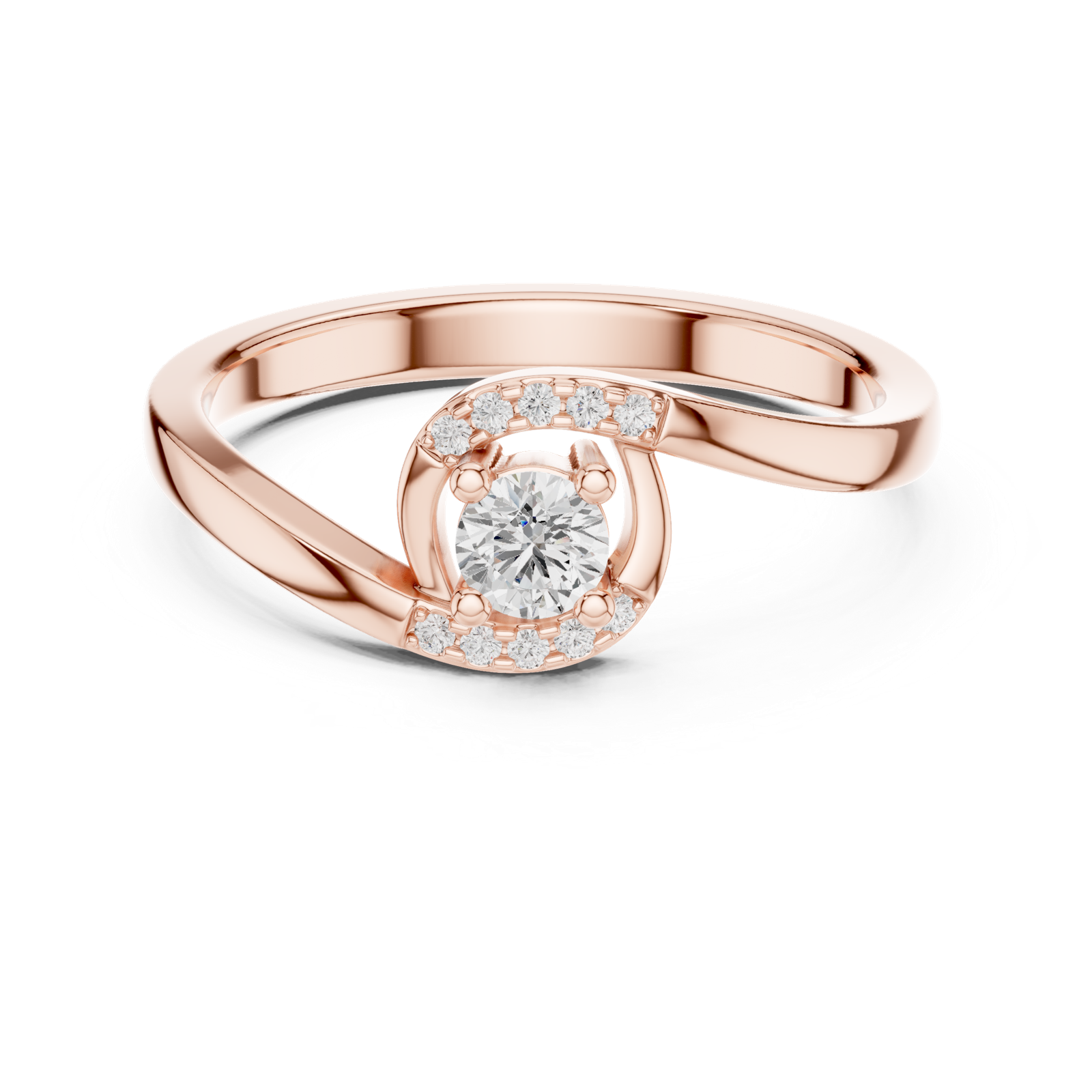 Gold Ring DDLR-841, Rose Gold, view 4