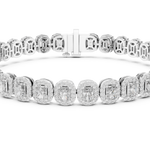 14K Solid Gold Lab Diamond Bracelet, White Gold, view 4