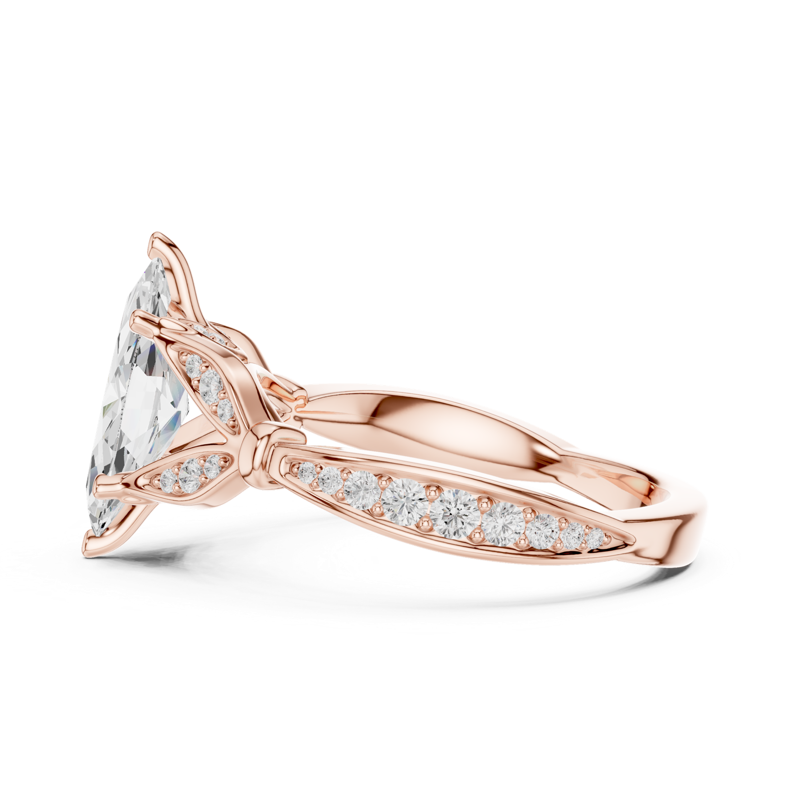 Gold Ring DDLR-935, Rose Gold, view 3
