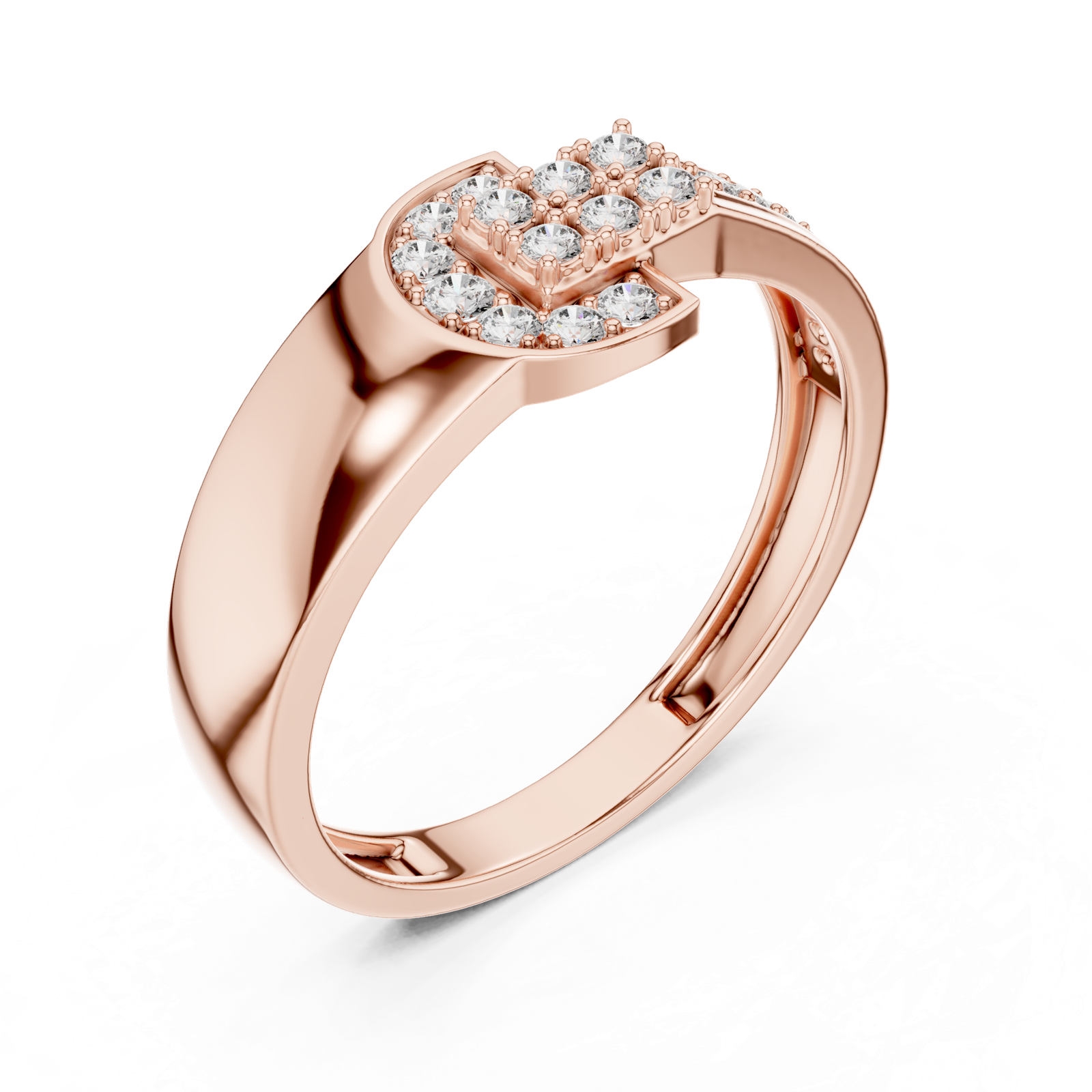Gold Ring LR-01 (39), Rose Gold, view 2