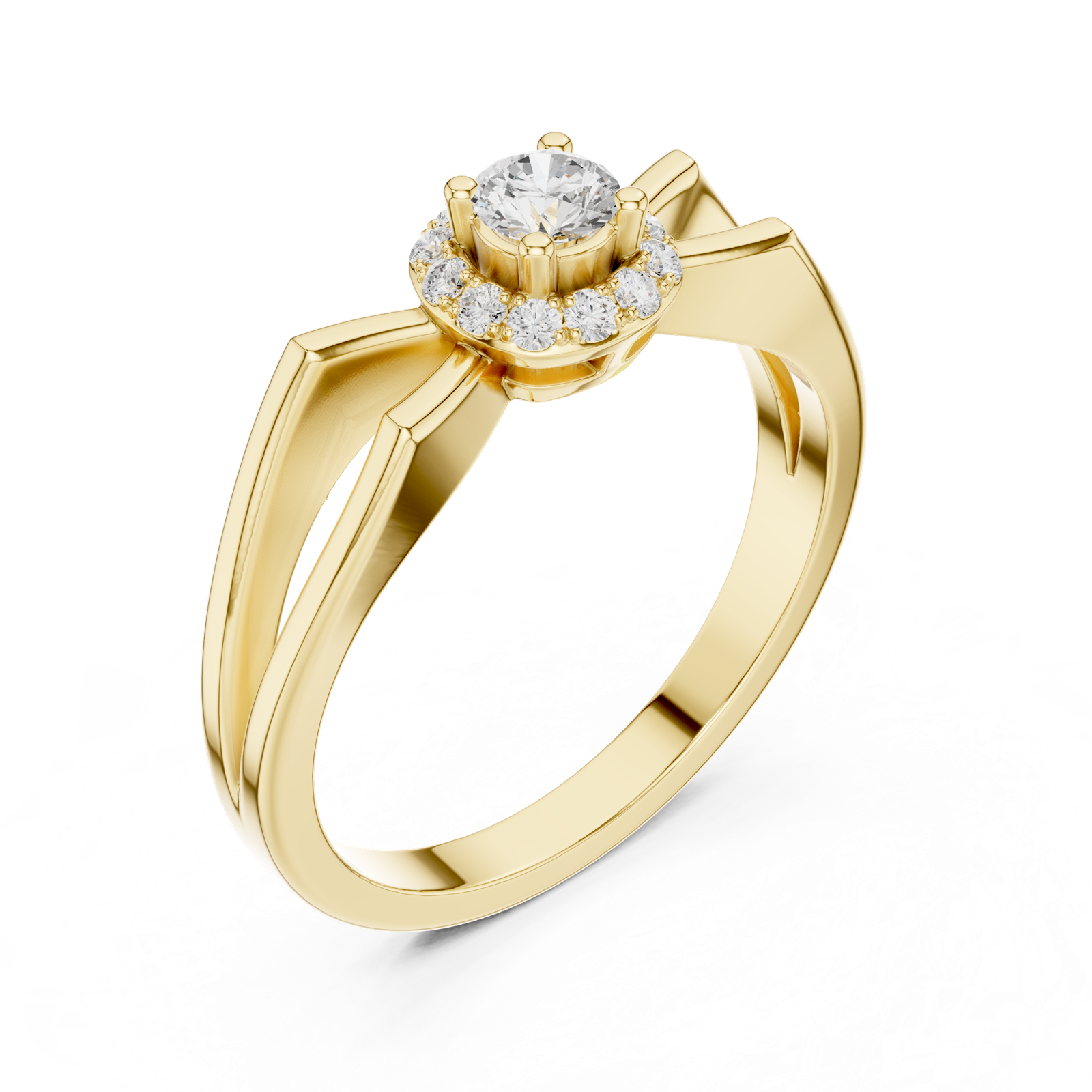 Gold Ring DDLR-837, Yellow Gold, view 2