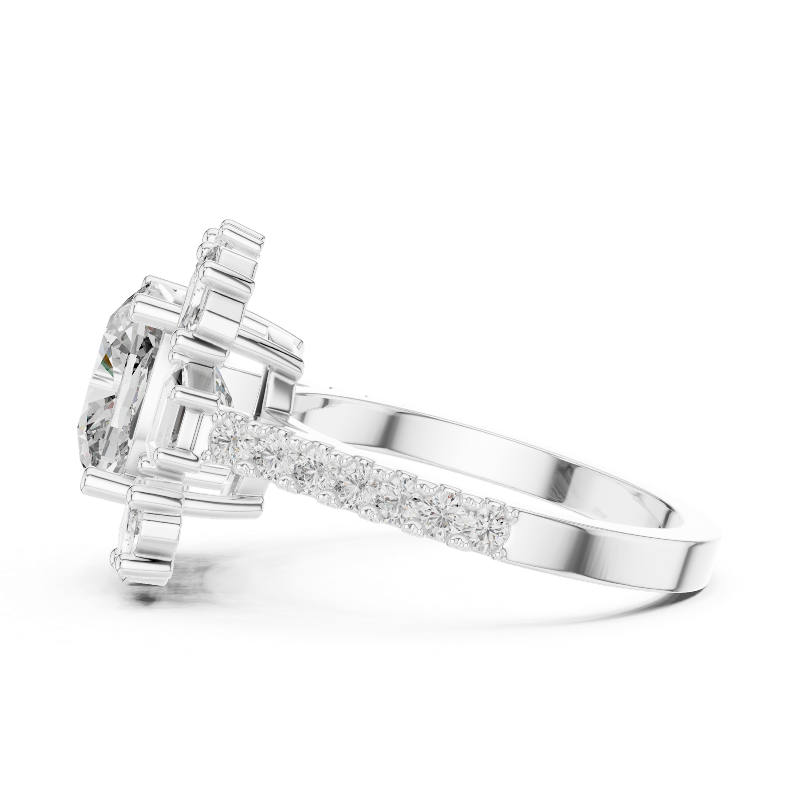 Gold Ring DDLR-179, White Gold, view 3