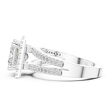 Gold Ring DDLR-350, Princess center stone, White Gold, view 3