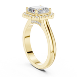 Gold Ring, Asscher center stone, Yellow Gold, view 1