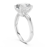 Gold Ring DDLR-175, Radiant center stone, White Gold, view 1