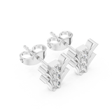 Gold Earrings 9-10067E, White Gold, view 2