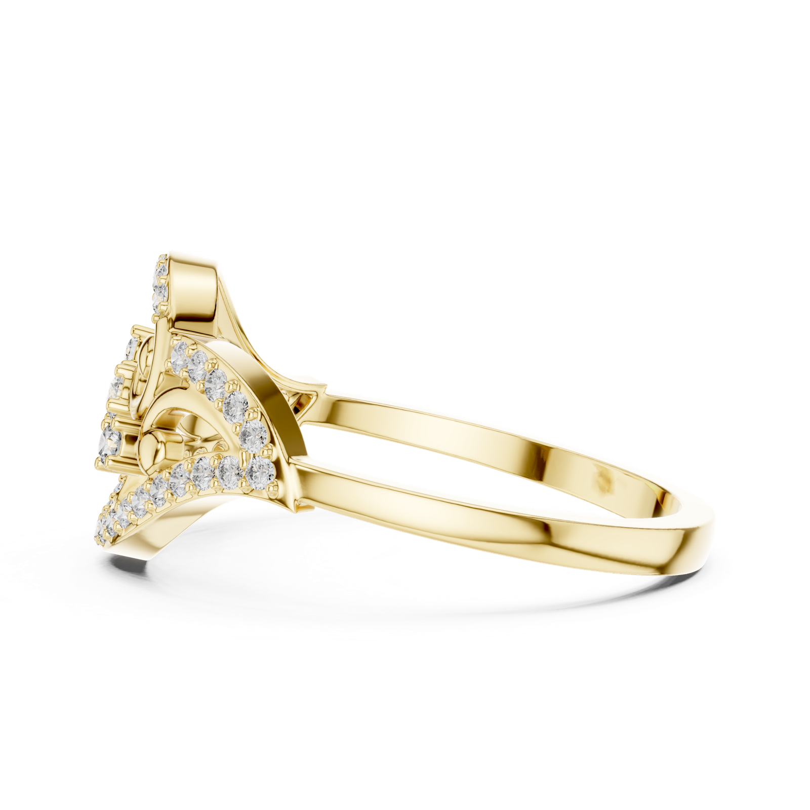 Gold Ring DR-6281, Yellow Gold, view 3