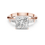 Gold Jewelry L35-67, Princess center stone, Rose Gold, view 4