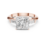 Gold Jewelry L35-67, Princess center stone, Rose Gold, view 4