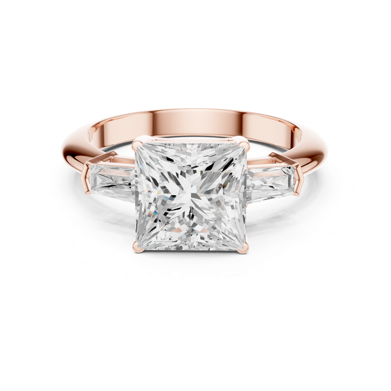 Gold Jewelry L35-67, Princess center stone, Rose Gold, view 4
