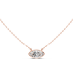 Gold Jewelry DDPO-007, Marquise center stone, Rose Gold, view 4