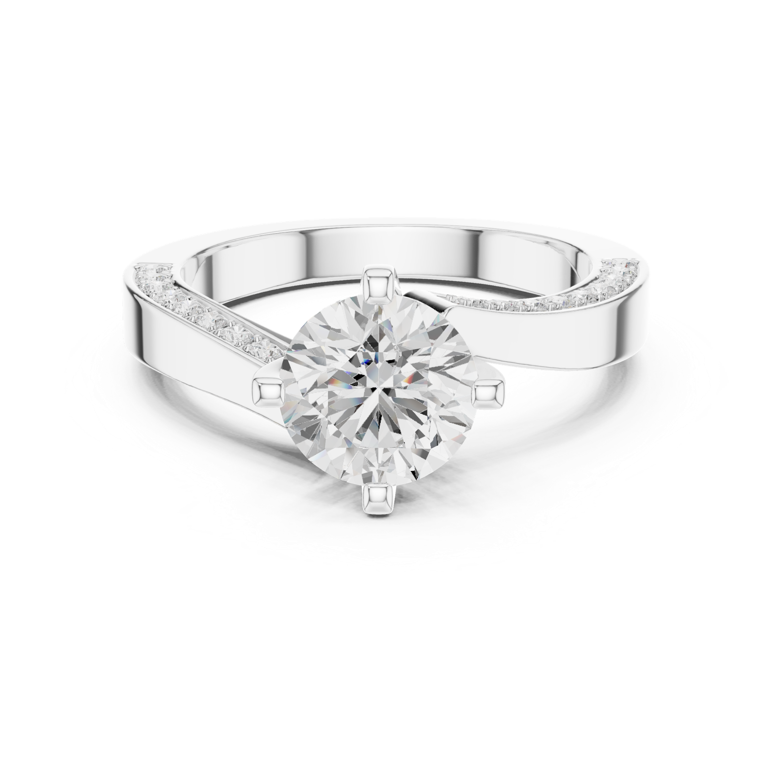 Gold Ring DDLR-435, White Gold, view 4