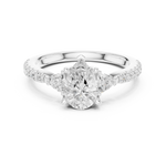 Gold Ring DDLR-037, Pear center stone, White Gold, view 4