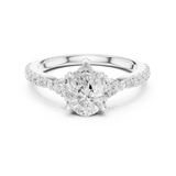 Gold Ring DDLR-037, Pear center stone, White Gold, view 4
