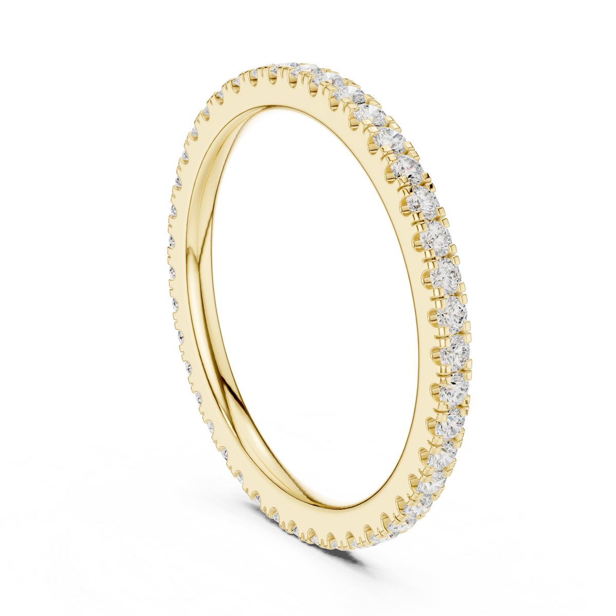 14K Solid Gold Lab Diamond Eternity Ring, Yellow Gold, view 1