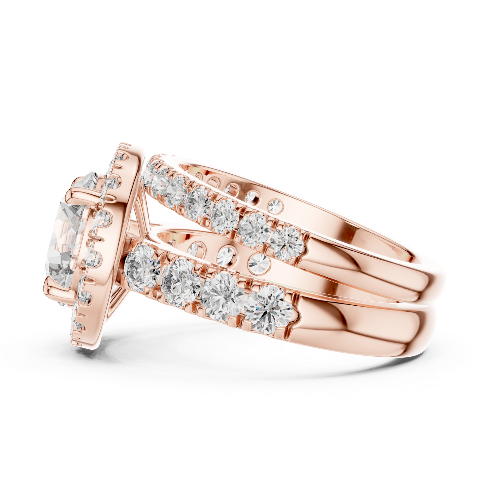 Gold Ring DDLR-007, Rose Gold, view 3