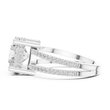 Gold Jewelry L36-13, Round center stone, White Gold, view 3