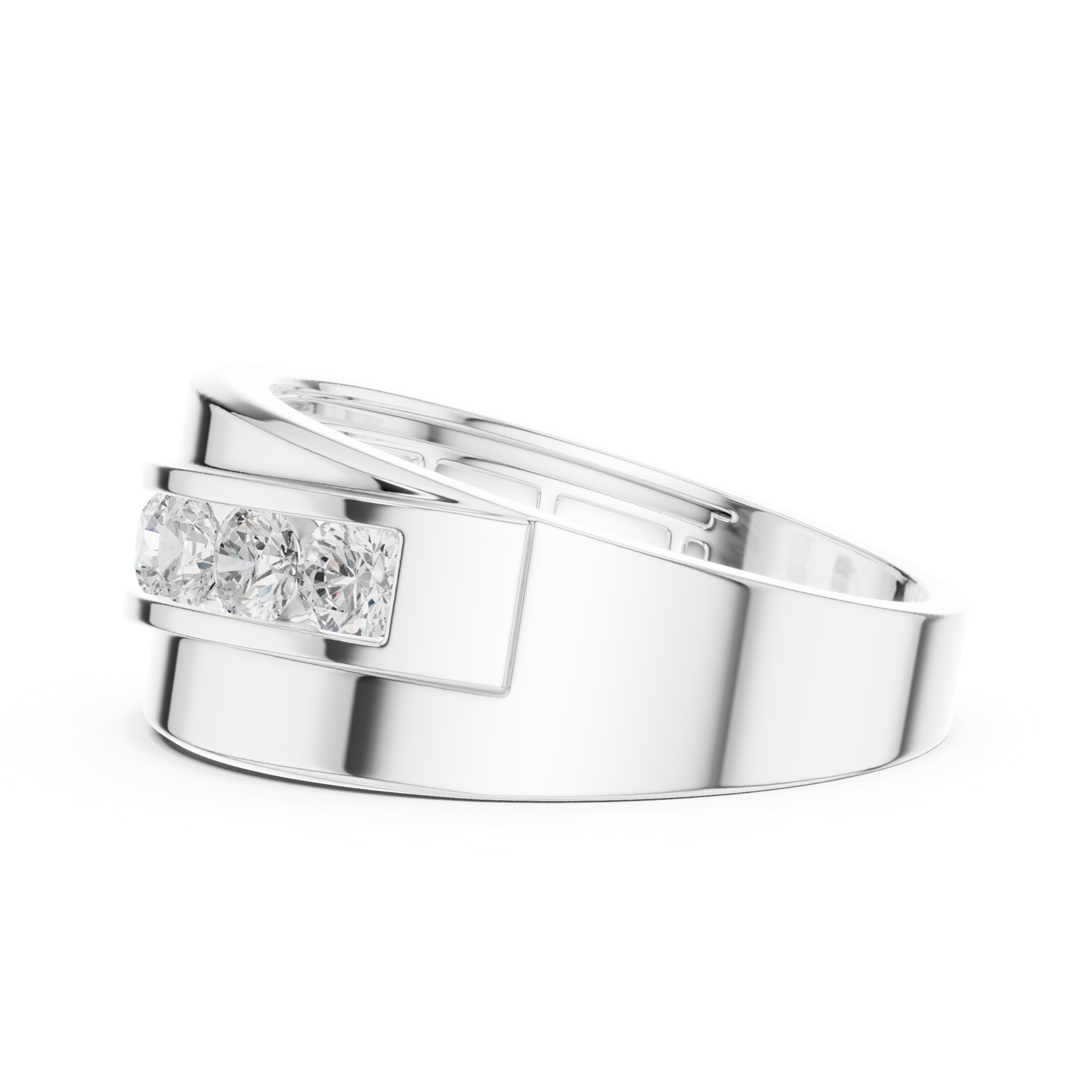 Gold Men's Ring GGR-0019, White Gold, view 3