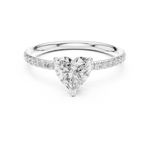 Gold Jewelry L36-15, Heart center stone, White Gold, view 4