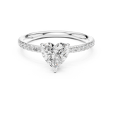 Gold Jewelry L36-15, Heart center stone, White Gold, view 4