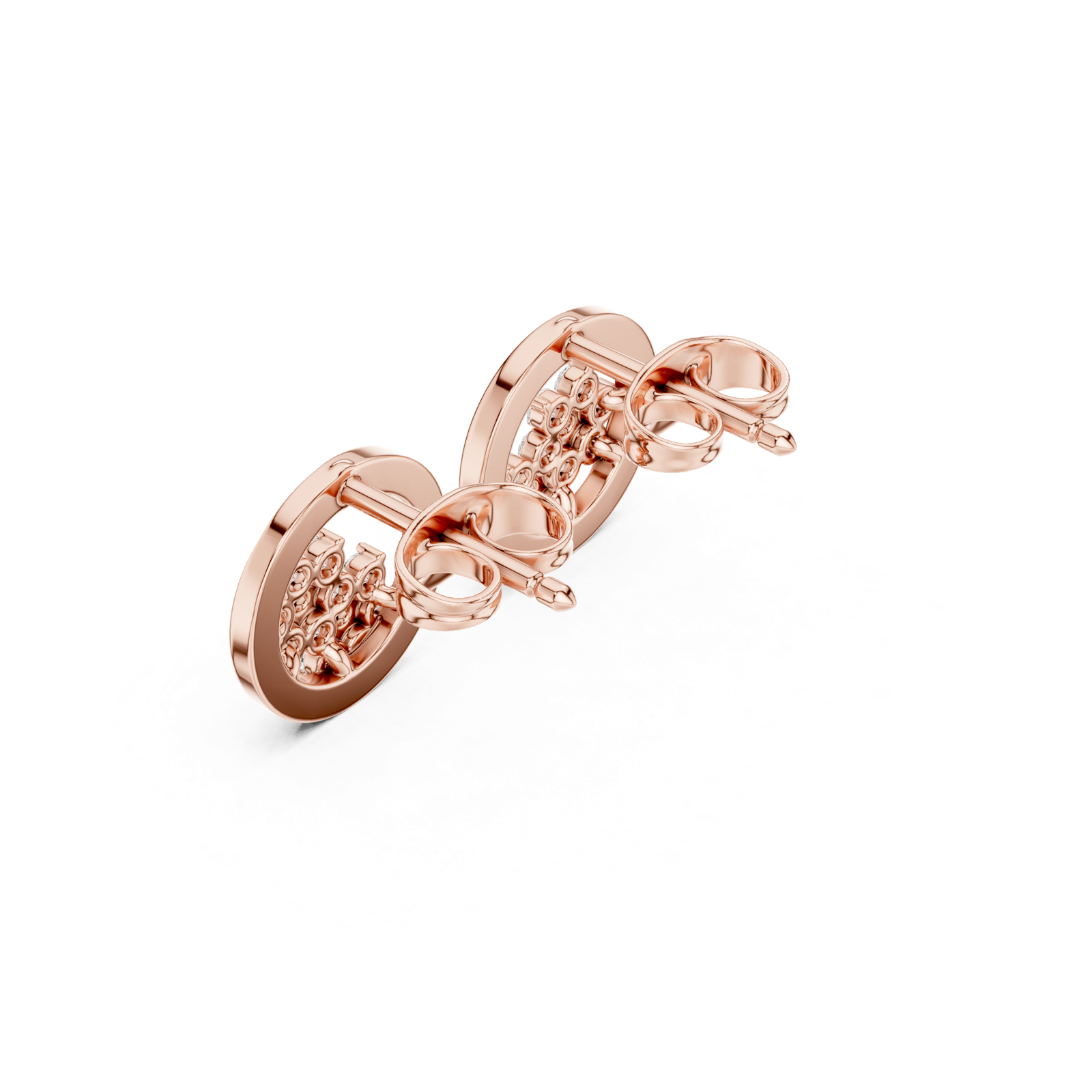 Gold Earrings SBER(13), Rose Gold, view 2