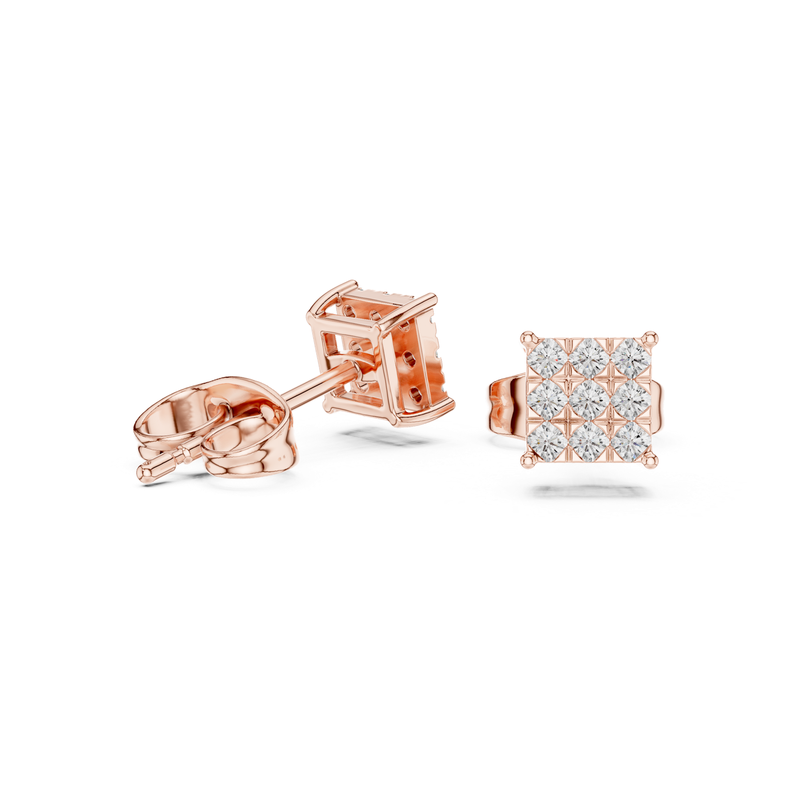 Gold Earrings 9-10099E, Rose Gold, view 1