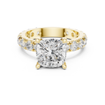 Gold Jewelry, Cushion center stone, Yellow Gold, view 4