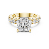 Gold Jewelry, Cushion center stone, Yellow Gold, view 4
