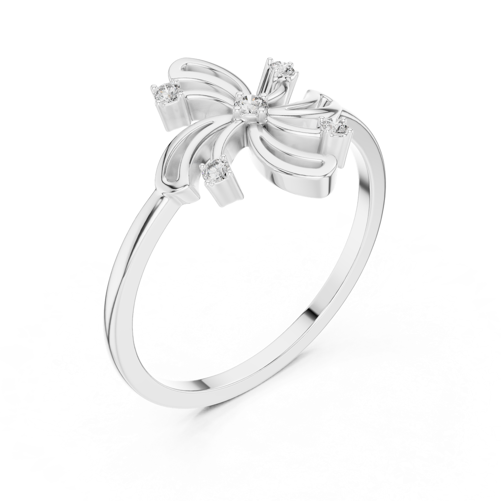 Gold Ring DR-6236, White Gold, view 2