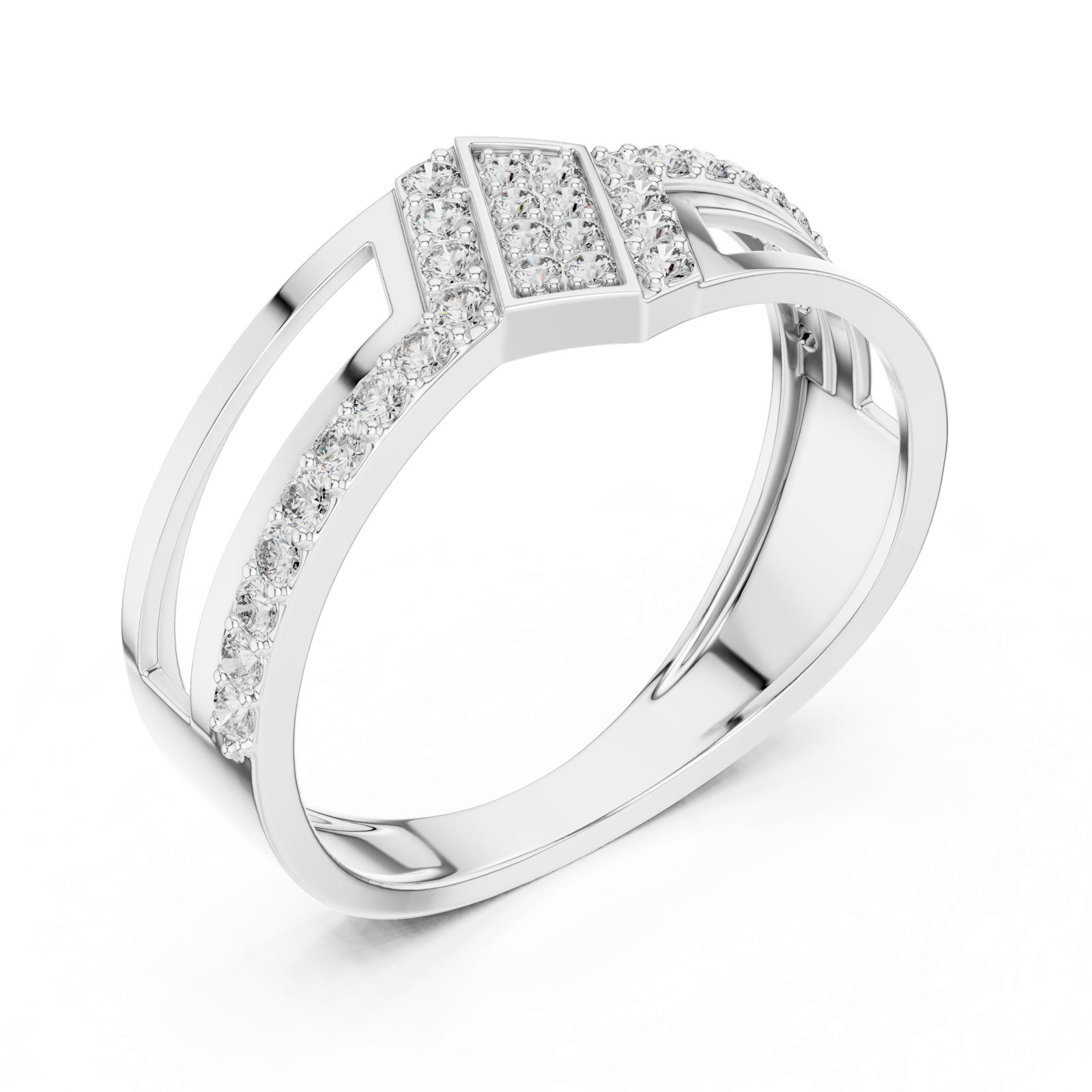 Gold Ring LR-01 (21), White Gold, view 2