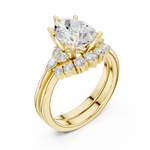 Gold Ring DDLR-440, Pear center stone, Yellow Gold, view 2